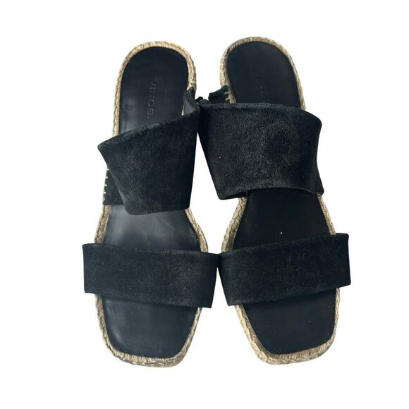 Vince Garlin Suede Espadrille Wedge Sandals Black Size 9 - Picture 4 of 6